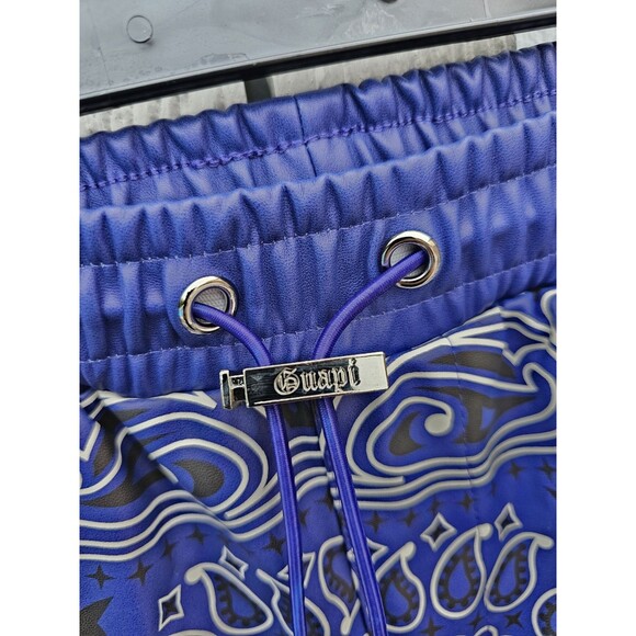 Guapi Pants Mens 32 Purple Bandana Cargo PU Leather LimitedEdition Aaron Wilhelm - Picture 7 of 16